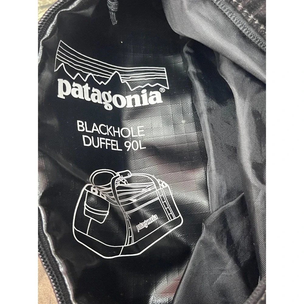 Patagonia Black Hole Duffel 90L Black Backpack Straps Travel Luggage Bag 49345